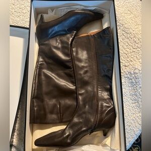 J crew soft Italian leather high chocolate brown Leather boots